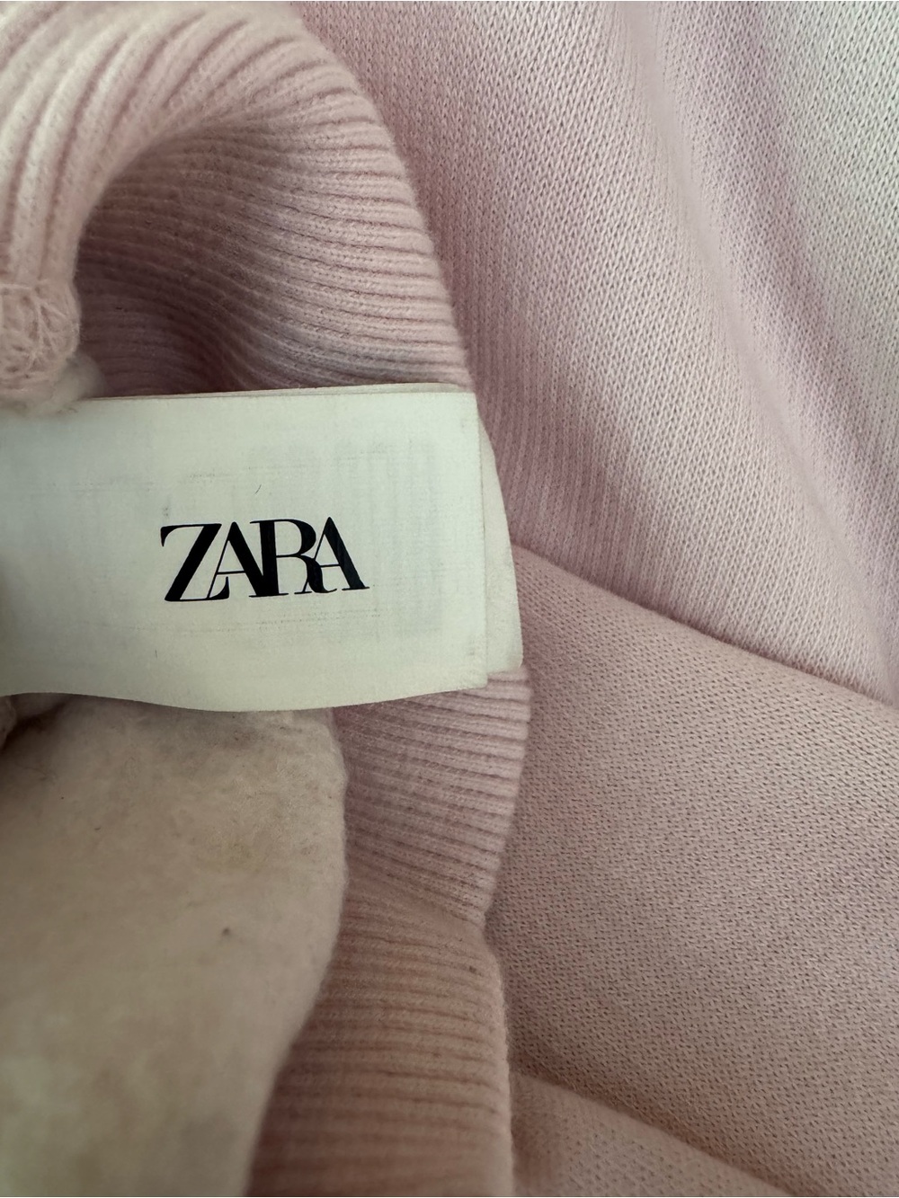 Zara Oversized Fleece Sweatshirt Blush Pink Boxy Crewneck Dolman Sleeve L - Picture 5 of 6